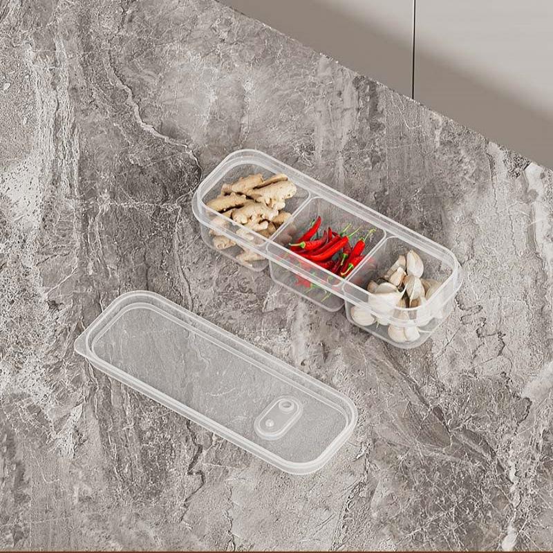 1/4Pcs Food Fruit Storage Box Multiple Compartments BPA Free Transparent Design Portable Refrigerator Freezer Organizer