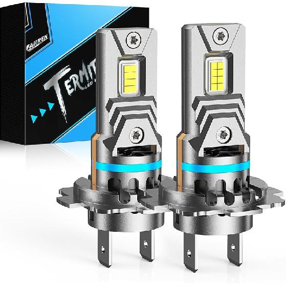 FAHREN H4/9003 Bulbs 60000LM 1200% Brightness, Super & Brightest, 6500 Cool White H4 Fog Light, Mini Size No Adapter Needed, Pack Of 2 IP68