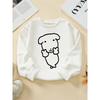 Girls' Crewneck Sweatshirt - Cute Dog Outline Simple Design Pattern Machine Washable, Spring And Autumn