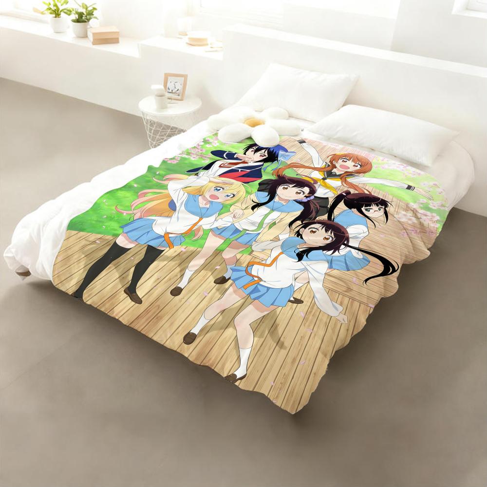 Anime Nisekoi False Love Throw Flannel Throw Blanket: Soft Kid-Friendly Warm Anti-Static All Season Washable Couch Bed Home