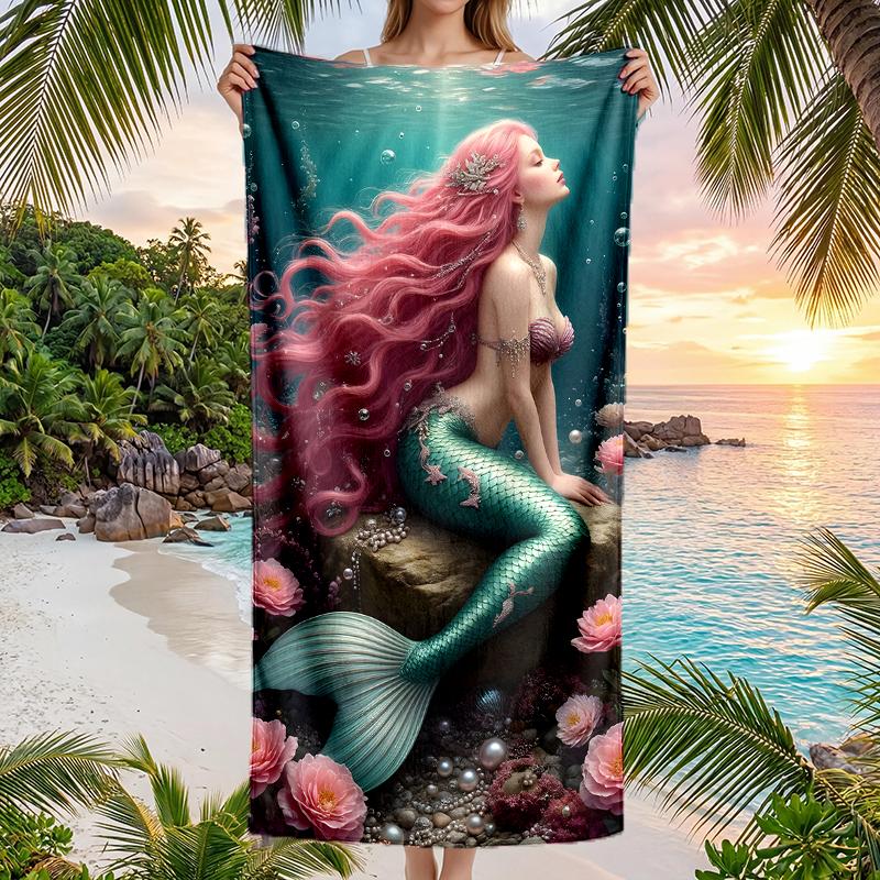 Mermaid Fashion Beach Towel: Ideal for Summer Adventures Soft, absorbent and quick drying suitable for swimming and bathing