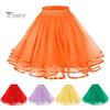 Mesh Tulle Skirt with Elastic Waistband Solid Color Three-Layered Princess Skirt Cosplay Weddings Parties Knee-Length Skirt