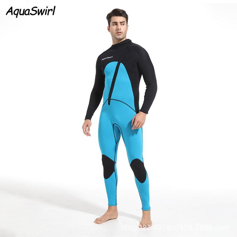 3mm Mens Full Wetsuit Scuba Diving Snorkeling Surfing Swimming With Long Sleeve Pants Front Zip