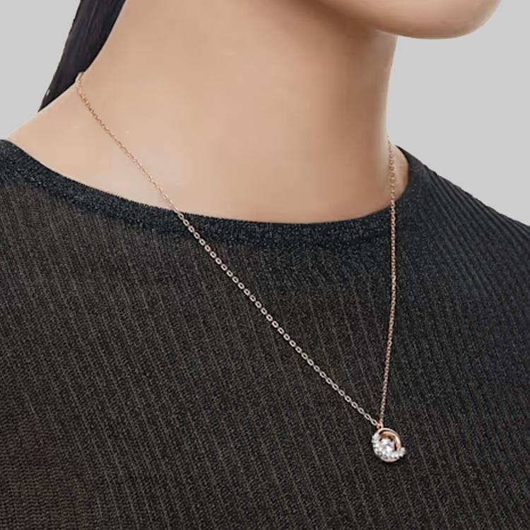 Swarovski Dextera Hollow Design Cubic Zirconia Imitation Crystal Necklace Women necklace Rose-Gold 5692257