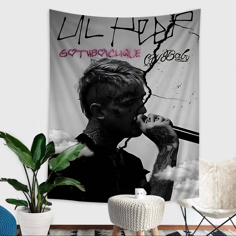 Hop Rapper LLil PPeep Anime Tapestry Hippie Flower Wall Carpets Dorm Decor Wall Hanging Home Decor