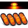 2Pcs 6.5 Inch Trailer Turn Signal Lighgts 6 Inch Oval LED Mid Turn Signal Amber Marker Light 24 LED W/Reflex Lens Mid-Ship Marker And Turn Signal