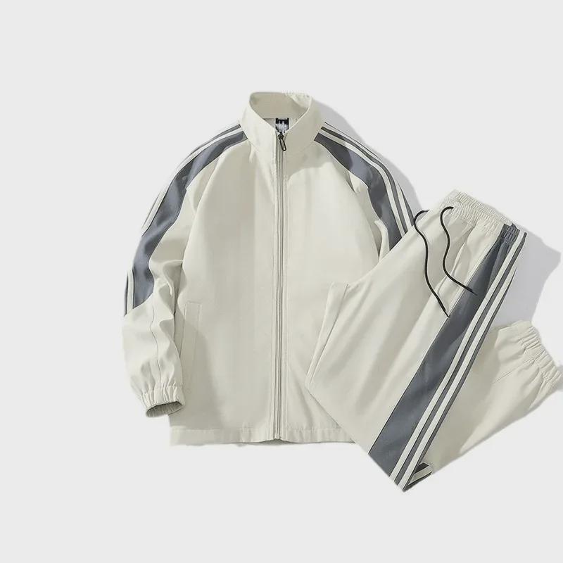 Men's and Women's Spring/Autumn Sports Suits: Versatile, Breathable, Couple's Jackets, Two-Piece Set, Youth Style, Large Sizes