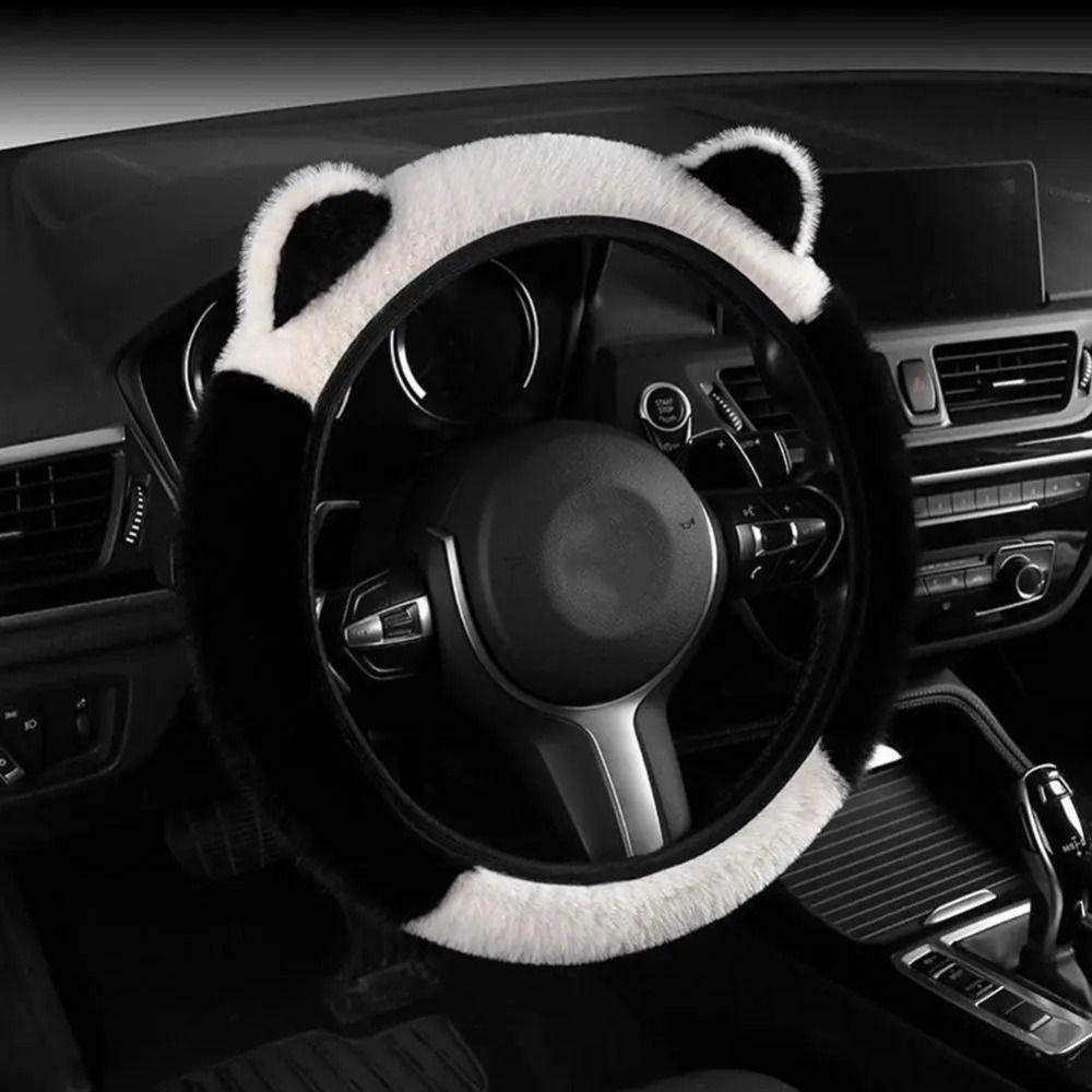 Non-slip Cat Ears  Steering Wheel Cover Warm Steering-Wheel Case Plush Steering Cover  Women