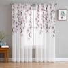 Spring Cherry Blossom Branch Tulle Sheer Curtains For Living Room Bedroom Kitchen For Windows Voile Drapes Home Decoration