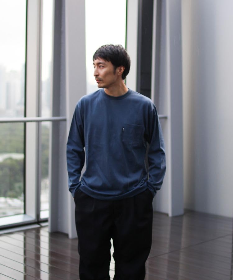 Snow Peak SP Logo Pocket Cut and Sew Long Sleeve and Navy M L/S T-Shirt EC-TS-25AU014 T-Shirt Men's Women's