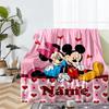 Custom Name Mickey Minnie Theme Printed Blanket - Perfect for Couch, Bed, Travel & Outdoor Use | Machine Washable, Cozy & Durable.
