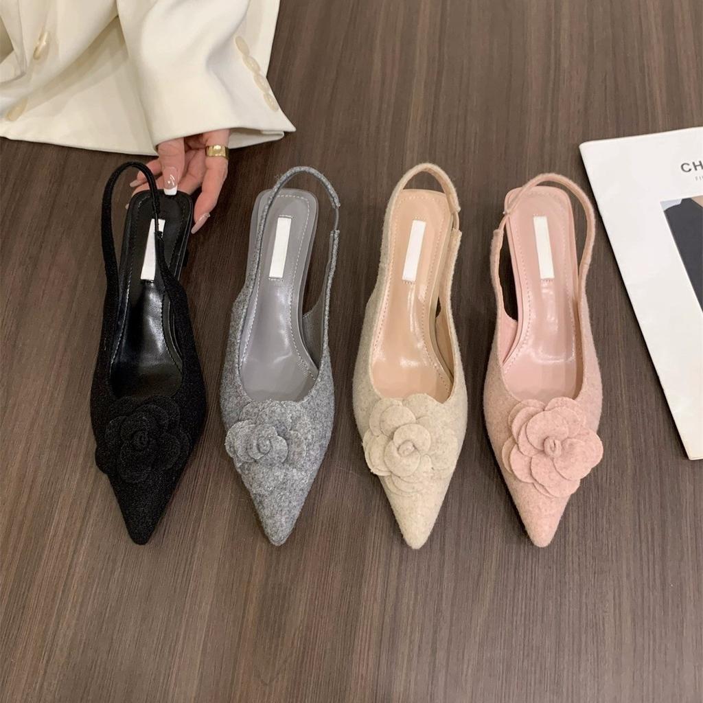 Французские туфли на высоком каблуке в стиле Сяосянфэн, сумка, сандалии с закрытым носком, туфли феи, новинка весны 2025 года, вечерние туфли пудрово-розового цвета с острым носком