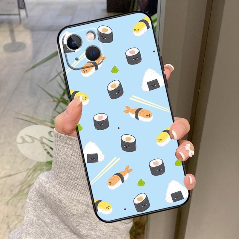 Японский чехол для еды суши для iPhone 17 Air 16 15 14 13 11 12 Pro Max Plus 12 13 Mini 16e 17 Pro Max Задняя крышка