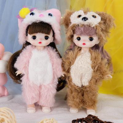 Мини-кукла 16 см, игрушка-кукла для девочек, платье с милой пижамой, маска для глаз, подвижное суставное тело для детей, подарок на день рождения