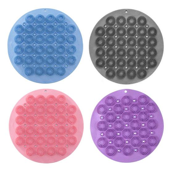 Bath Brush Silicone Foot Wash Mat Exfoliating Shower Massage Scraper Non-slip Back Massage Tool Body Cleaning Bathing Mat