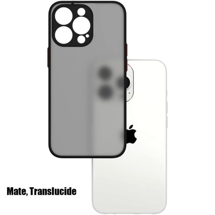 Coque - E.F.CONNECTION - pour iPhone 15 Pro - Antichoc - 2 Verres Trempés Offerts - Matte semi-transparente