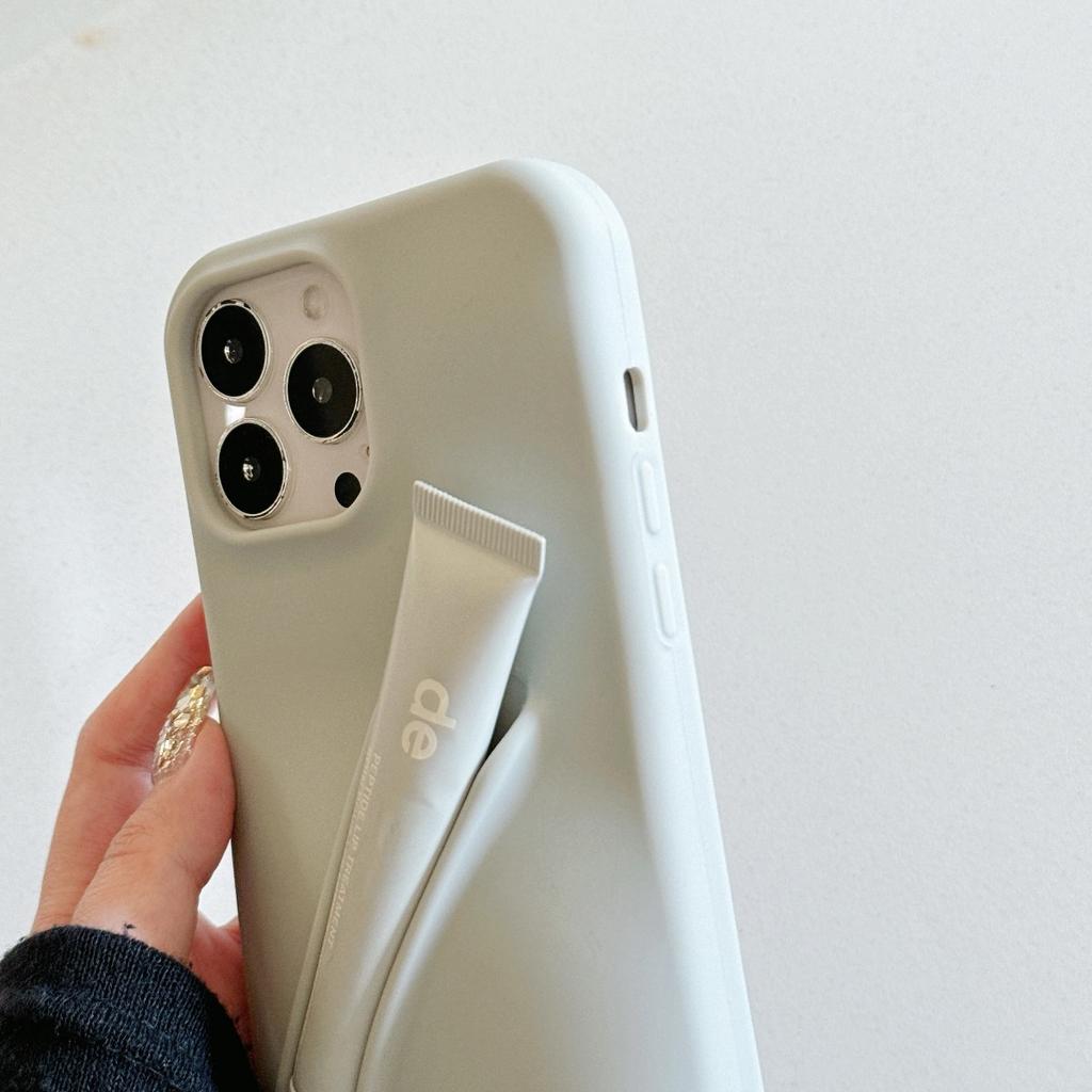 Персонализированный модный 3D силиконовый чехол для телефона с держателем для блеска для губ для iPhone 15 14 13 12 Pro Max аксессуары для макияжа задняя крышка мобильного телефона