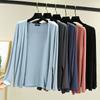 Thin Modal Coat Women's Summer Loose Clothes Versatile Casual Top Long Sleeve Knitted Air Conditioning Cardigan Sunscreen Clothes