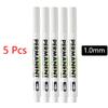 5pcs Drawing Art Supplies Oil Marker Permanent White Marker Dot Marker Pen White Pen Writting Makers Pen 0.8mm 1.0mm 2.0mm 2.8mm