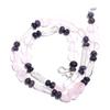 Natural Rose Quartz Iolite Gemstone Mix Shape Smooth Beads Necklace 17" UB-4919 UB-4919