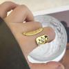 Light Luxury High End Irregular Hammer Pattern Ring  Exaggerated Metal Ring