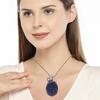 Necklace Lapis Lazuli Gemstone Handmade Silver Jewelry 1.75"