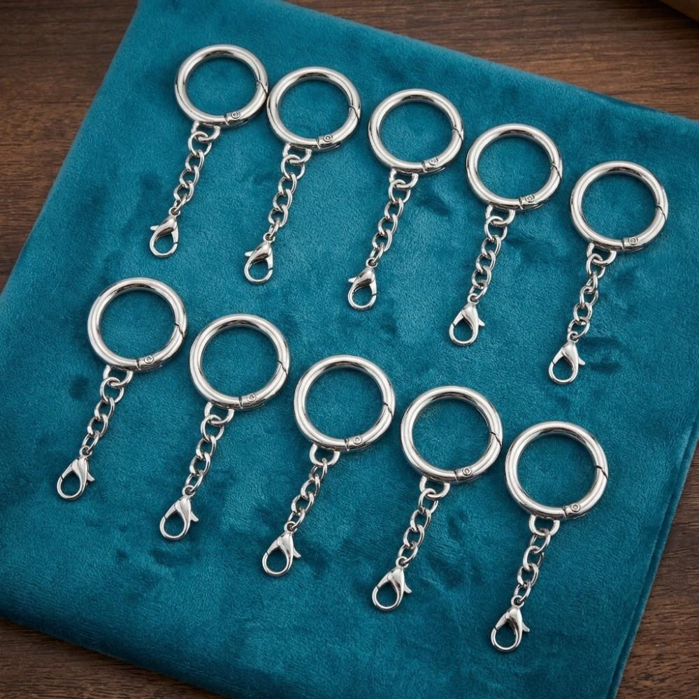 10Pcs 25mm Keychains Keys Holder Spring Ring Clasp Keyring Split Ring Jewelry Making