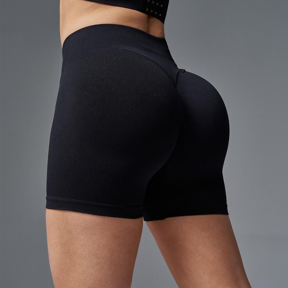 DF flat replacement high elastic fitness shorts hip lift shorts sports tight yoga pants peach hip yoga clothes wholesale