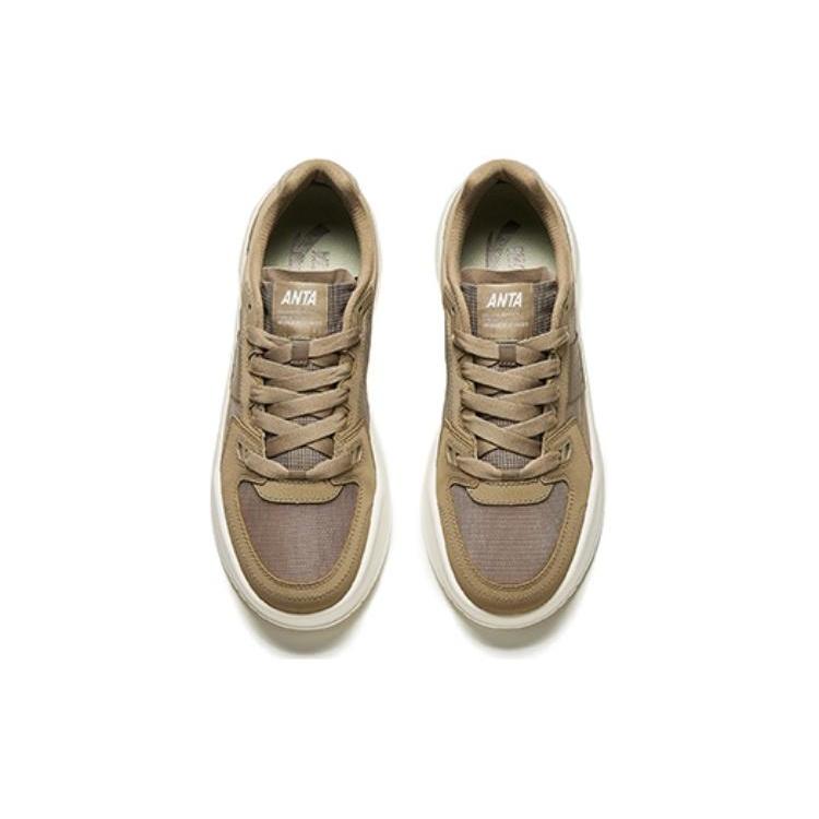 New Anta Life Collection Caramel Slip-Resistant Cushioning Wear-Resistant Breathable Low-Top Skateboard Shoes Men's Brown 112428013-5