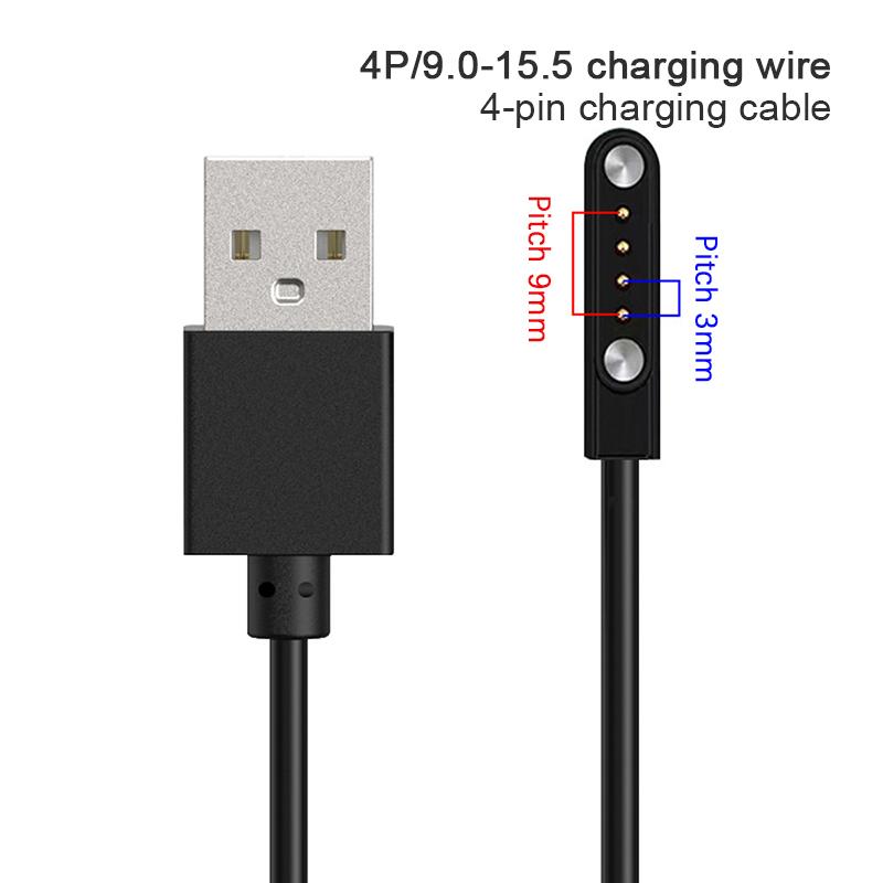 2-пиновый сильный магнитный зарядный кабель USB-зарядная линия шнур веревка Черный Белый Цвет Совместим с умными часами Универсальный