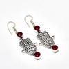 Mozambique Garnet Gemstone Handmade 925 Silver Plated Jewelry Earring 2.08"