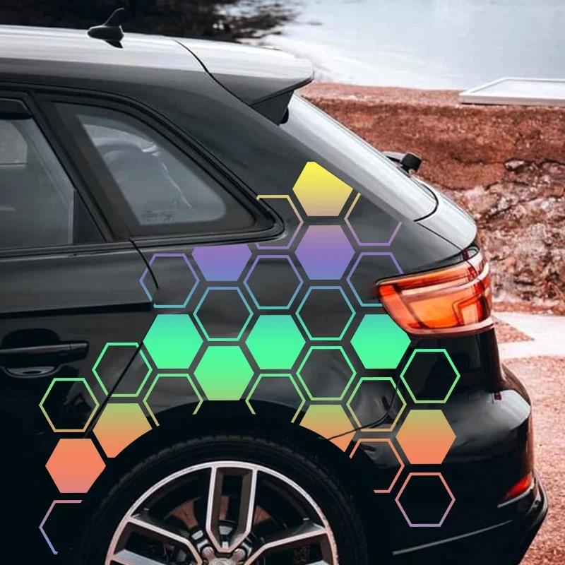 10 шт. полые/твердые сотовые наклейки для автомобиля DIY спортивные авто боковые двери украшения автомобиля весь кузов виниловые наклейки открытый стиль стиль