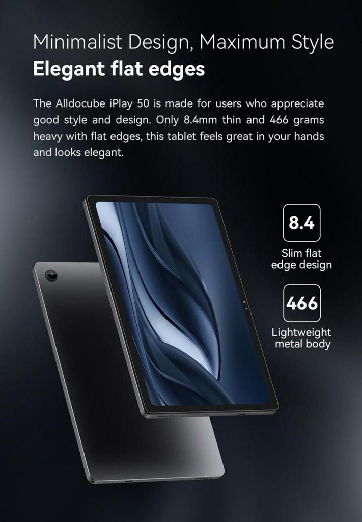 Refurbished: AllDOCUBE iPlay 50 Pro 10.4in 4G LTE Tablet 8GB RAM 128GB ROM, Android 12, with Earphone, OTG, Holster, Bluetooth Keyboa