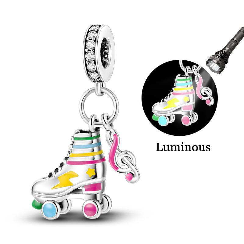 925 Silver Pink Series Ballet Shoes And Skirts Charms Beads For Women Fit Original Bracelet DIY Birthday Jewelry Gifts