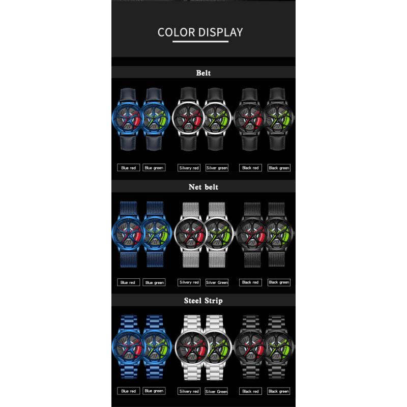 SANDA новые крутые мужские кварцевые часы с колесным циферблатом, повседневные мужские часы со стальным ремнем