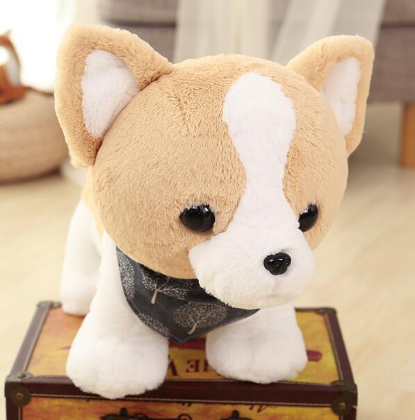 1 шт. 30 см Милая мягкая собачка с шарфом Мягкая Милая мультяшная плюшевая собачка Игрушки Кукла для детей B