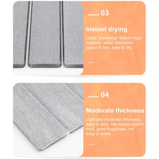 Drying Mat Fast Dry Super Absorbent Foldable Floor Mat Eco-Friendly Diatomaceous Earth Drying Mat for Kitchen Bathroom