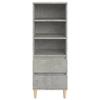 821240 vidaXL Buffet haut Gris béton 40x36x110 cm Bois d'ingénierie
