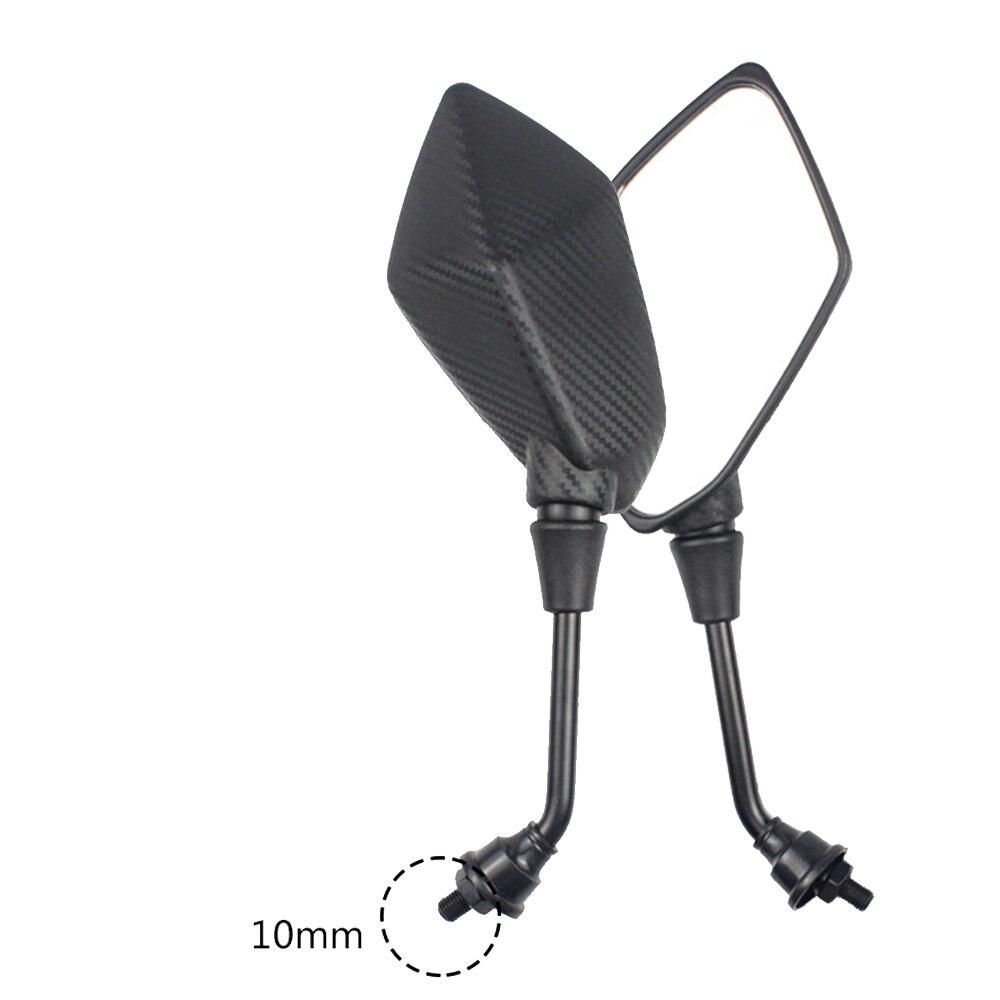 Зеркало для мотоцикла 2 шт. Зеркала заднего вида для электровелосипеда, задняя сторона, выпуклая, 8 мм, 10 мм, углеродное волокно