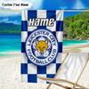 1PC Custom Name Beach Towel Leicester Football Club Beach Towel, Suitable for Camping, Travel, Beach Accessories, Super Absorbent, Family Gift