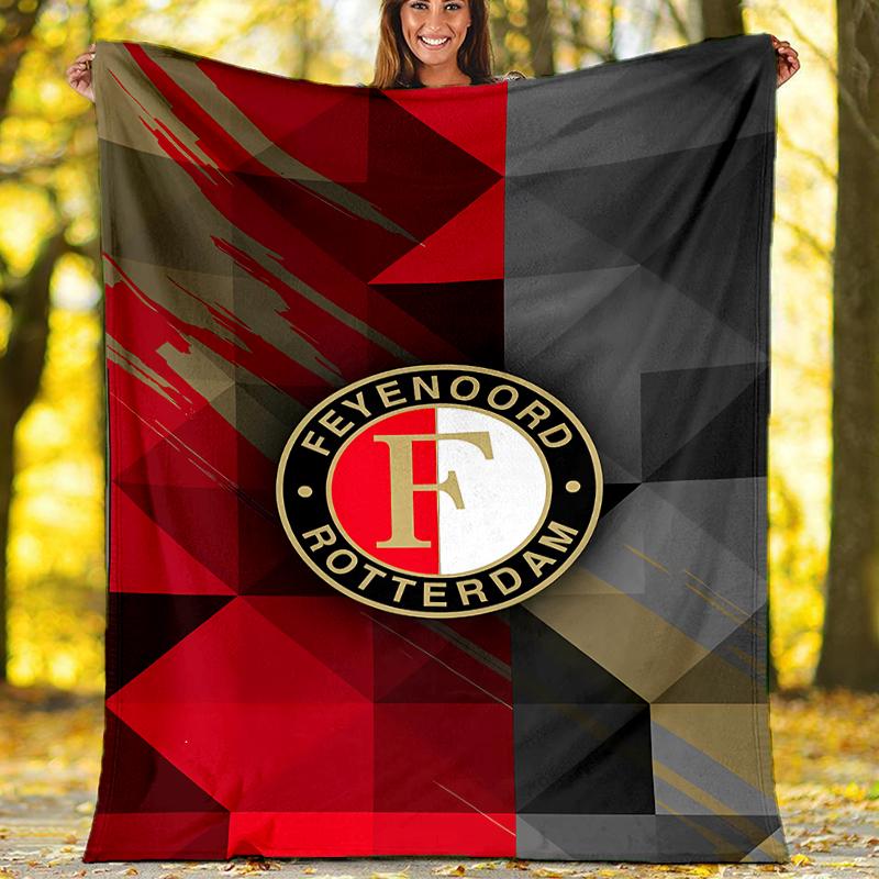 Feyenoord Rotterdam logo printed throw blanket—soft,warm;versatile blanket for all seasons—perfect as &air-conditioning throw,nap blanket