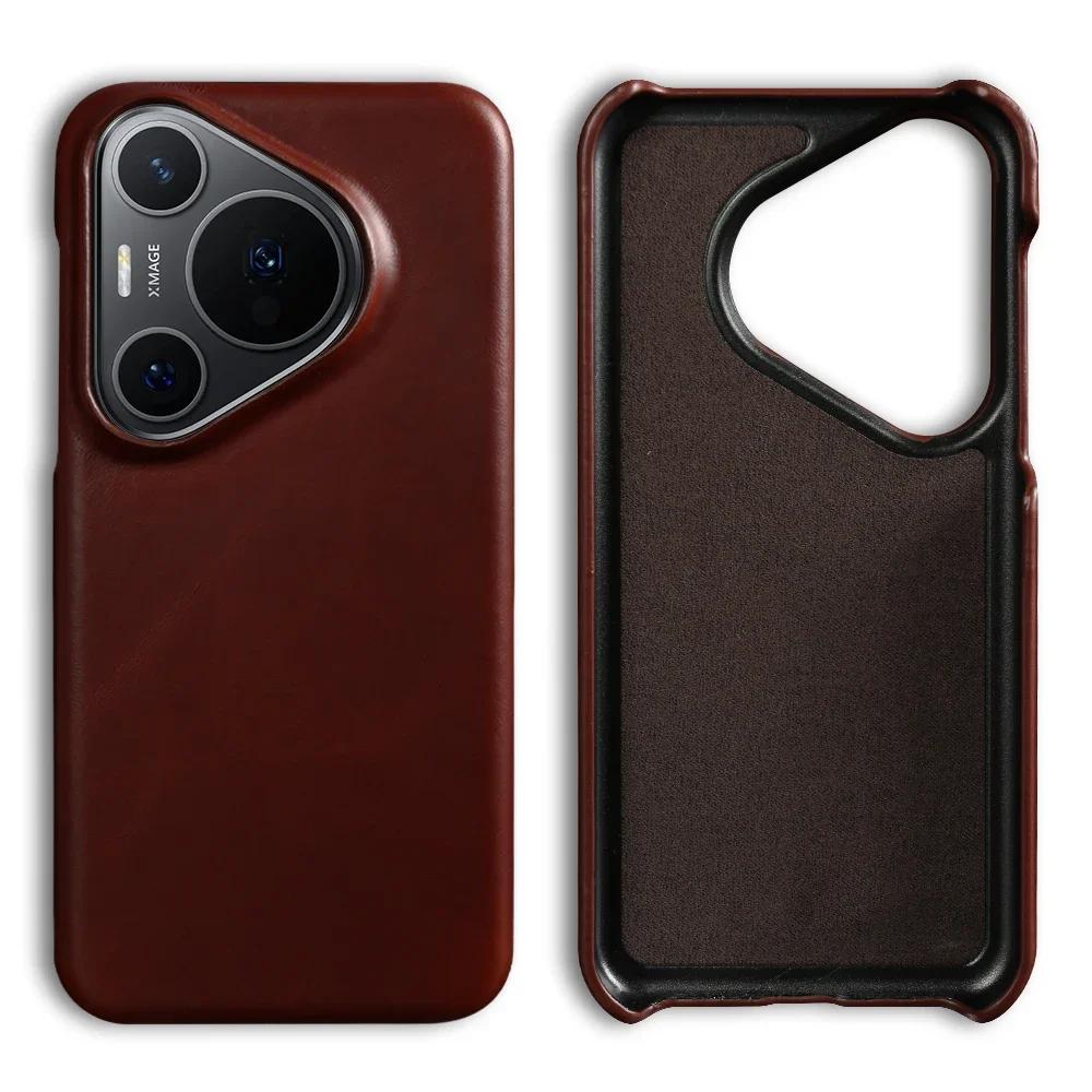 Ручная работа, Чехол из натуральной кожи Для Huawei Pura 70 Pro Honor Magic 6 Pro Mate50 mate60 P50 P40 P60 Эстетичный Винтажный Чехол для Телефона