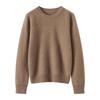 Women's Light Luxury Solid Color Hollow-Out Round Neck Cashmere Knit Base Layer for Fall/Winter