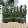 VidaXL Planter with Trellis Black 120x120x121.5 Cm PP