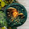 2D плоские подвесные декоративные таблички, украшение для интерьерной стены или двери, садовый декор, рисунок - грибы и леса, подарок на новоселье для друзей