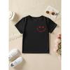 Европейские размеры Девочки Летняя Мода Футболка с коротким рукавом DADDYS LITTLE VALENTINE Клетчатый и Сердечно-глазый Мультяшный Принт Повседневная С круглым вырезом