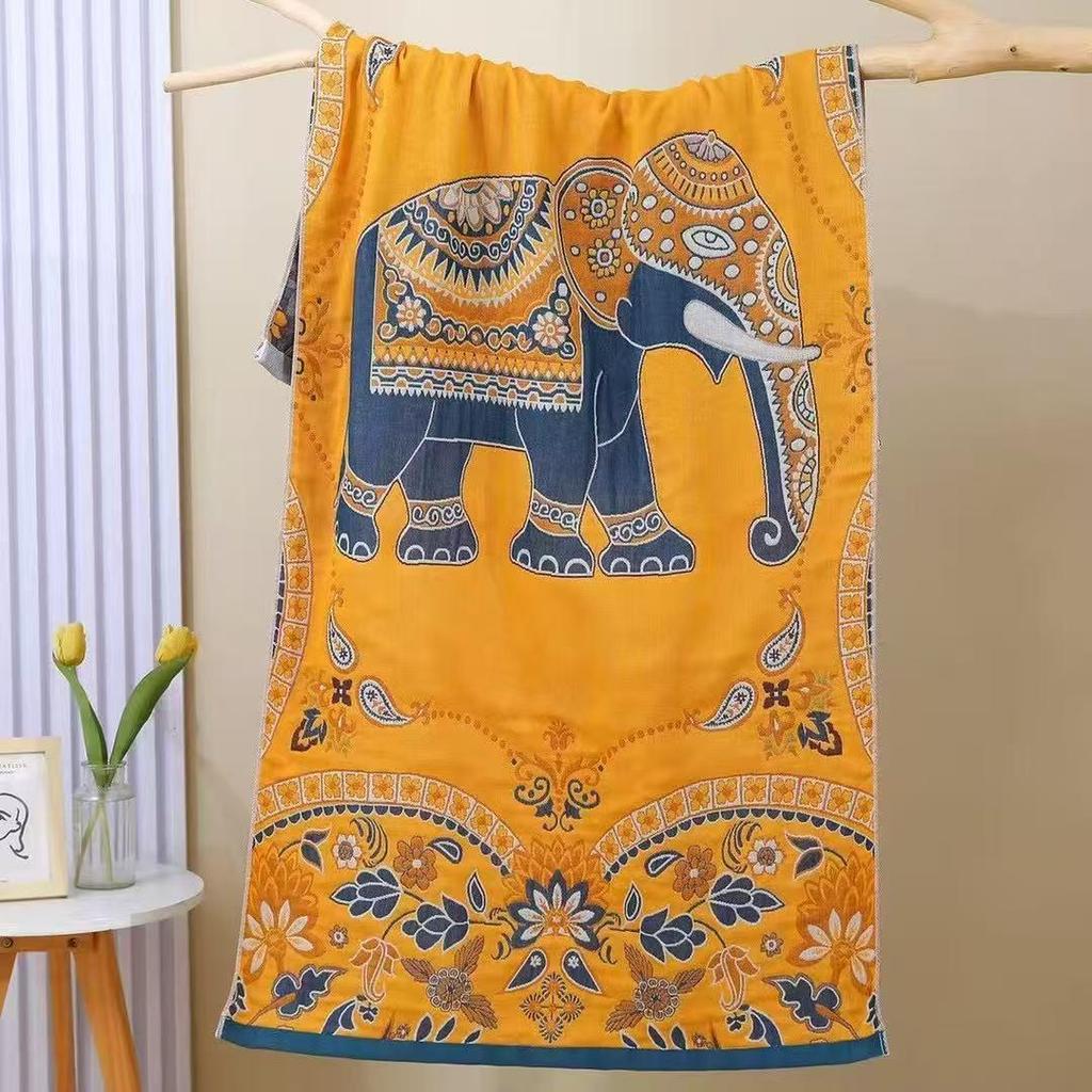 Extra Large Cotton Gauze Cartoon Bath Towel - Soft, Quick-Drying for Adults & Kids