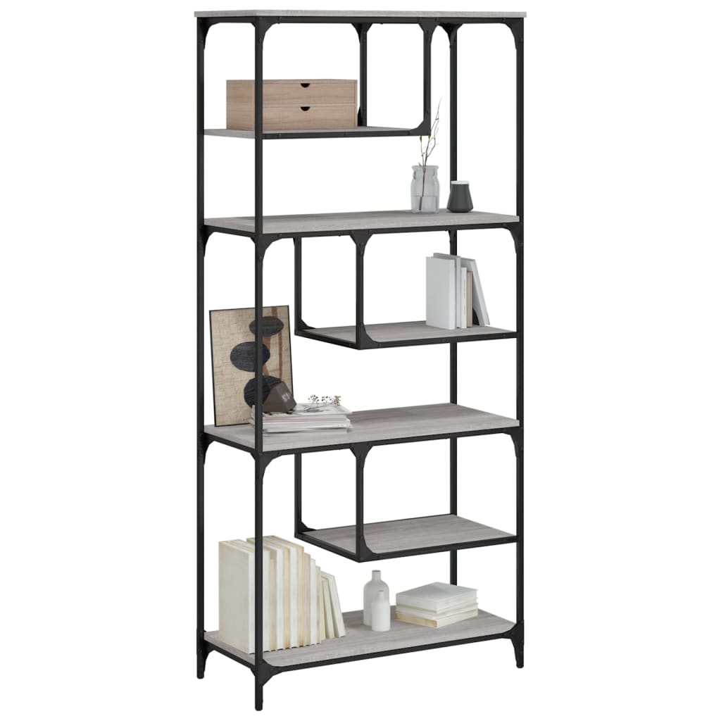 Bookshelf Gray Sonoma 81 x 36 x 176 cm Particleboard