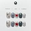 10Pcs Handmade Press On Nails Star Hand Painted Grid Full Cover Removable Fake Nails For Women Girls