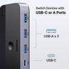 Ugreen Cm662 Переключатель USB 3.0 2 входа 4 выхода + 2 кабеля USB-A - Черный